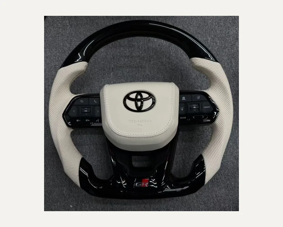 Custom Piano Black Steering Wheel for Toyota Land Cruiser Supra A90 Corolla — Custom Steering Wheel