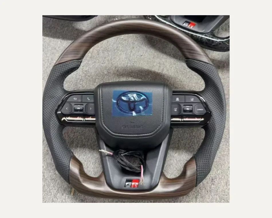 Toyota Land Cruiser Wood Grain Carbon Fiber Wheel — Custom Steering Wheel